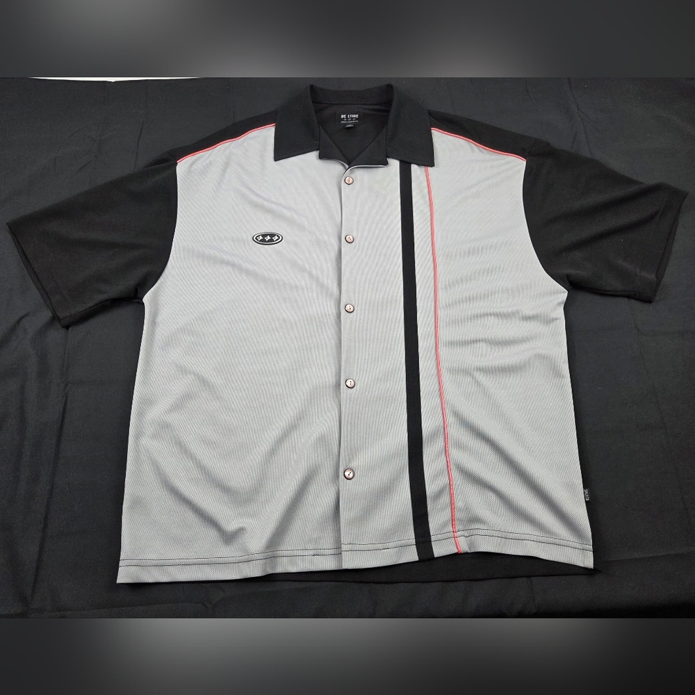 BC Ethic Bowling Shirt Mens XL Black Short Sleeve Made In USA